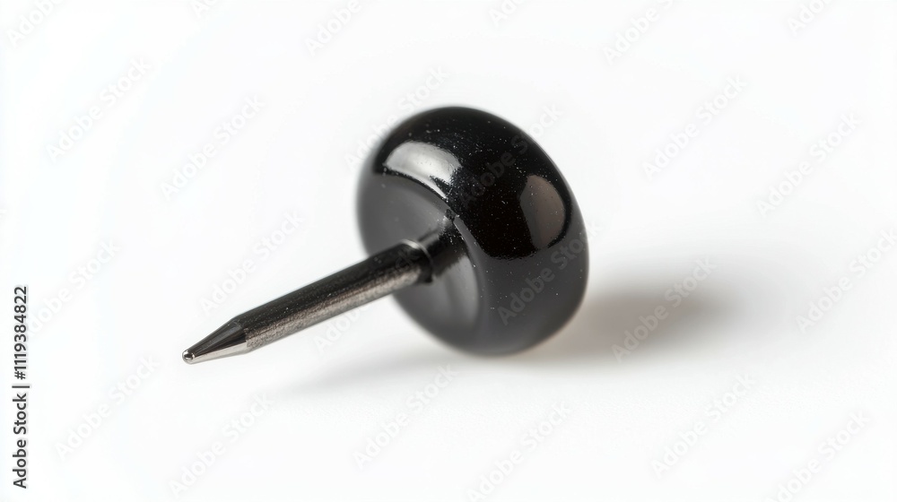 Isolated black pushpin on white background Isolated black pushpin on white background