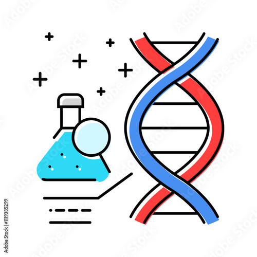 genetic testing cancer treatment color icon vector. genetic testing cancer treatment sign. isolated symbol illustration