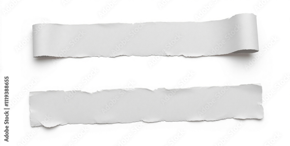 Two torn gray ripped paper isolated on white background Two torn gray ripped paper isolated on white background