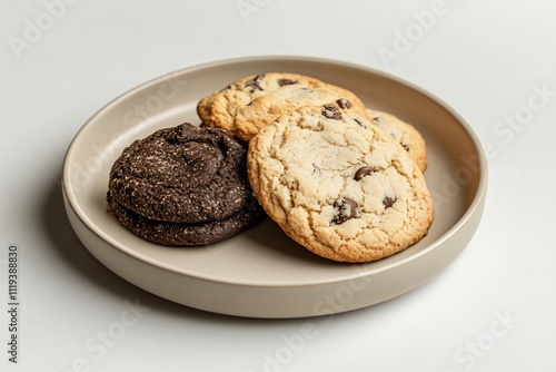 Wallpaper Mural Assorted Cookies on Plate with Chocolate and Vanilla Flavors Torontodigital.ca