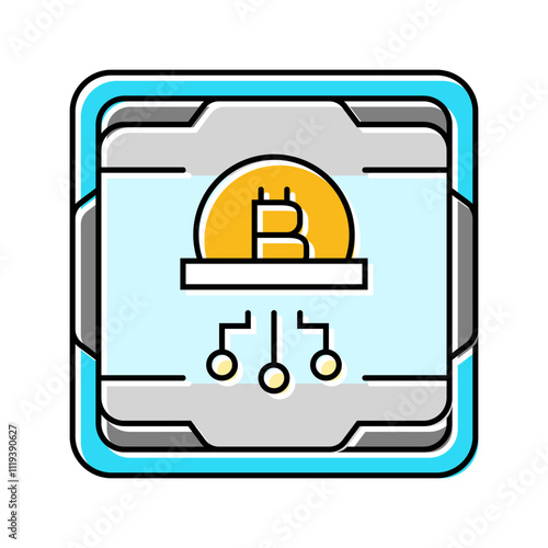 cpu cryptocurrency mining color icon vector. cpu cryptocurrency mining sign. isolated symbol illustration