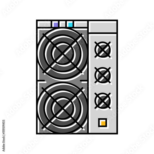asic miner cryptocurrency mining color icon vector. asic miner cryptocurrency mining sign. isolated symbol illustration