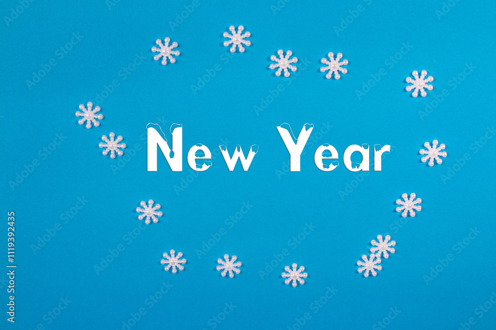 Naklejka premium New Year backgrounds. Christmas ornaments and decorations. New Year symbols. Santa Claus. Snowman. Winter fairy tale backgrounds. Elegant holiday tree.