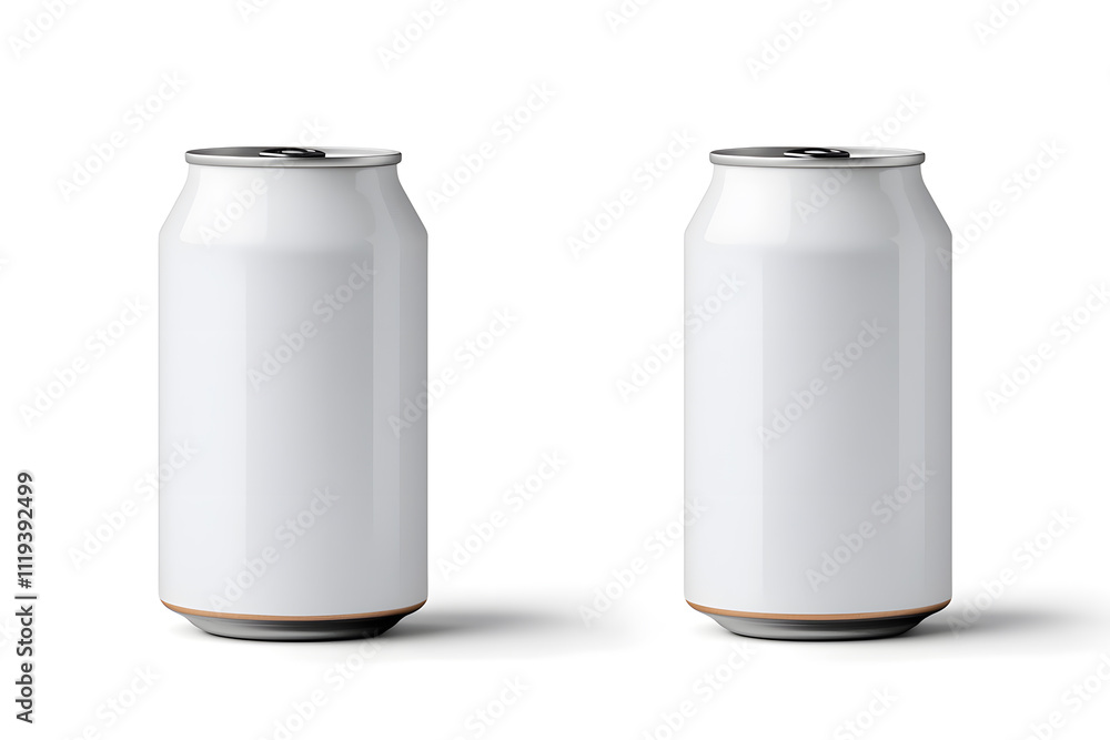 Aluminum white can mockup 500 ml, isolated on white background Aluminum white can mockup 500 ml, isolated on white background