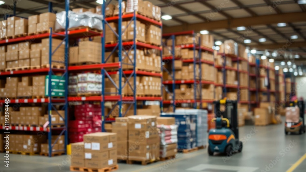 Warehouse Interior with Pallets and Forklifts: Ideal for Logistics, Supply Chain, and Distribution Imagery Warehouse Interior with Pallets and Forklifts: Ideal for Logistics, Supply Chain, and Distribution Imagery
