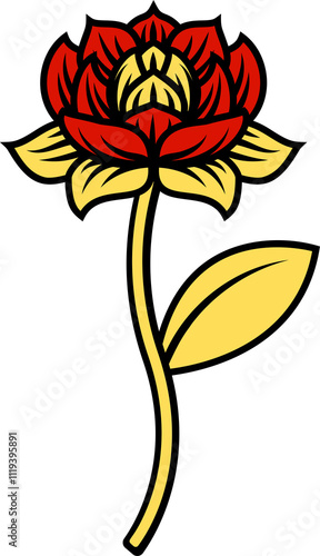 Flower Vintage Woodcut Retr...