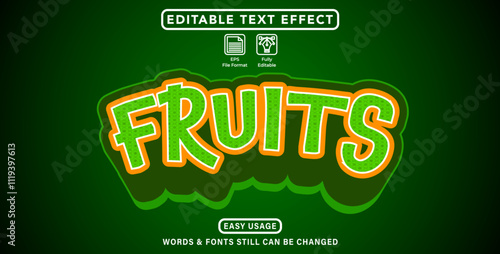Editable text effect fruit theme style