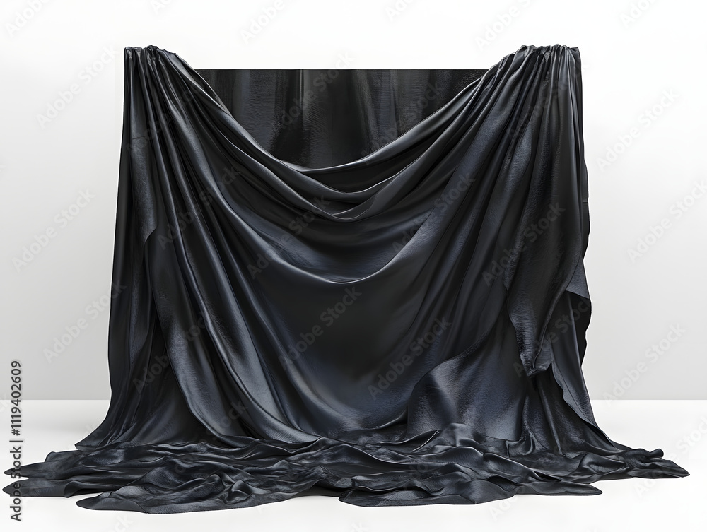 Naklejka premium black silk scarf