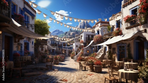 A lively Greek festival with traditional music and dance