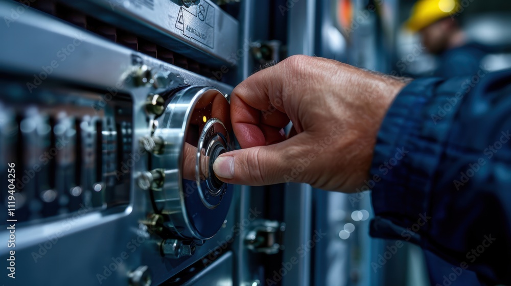 Close-up of IT technician configuring two-factor authentication for corporate network. Close-up of IT technician configuring two-factor authentication for corporate network.