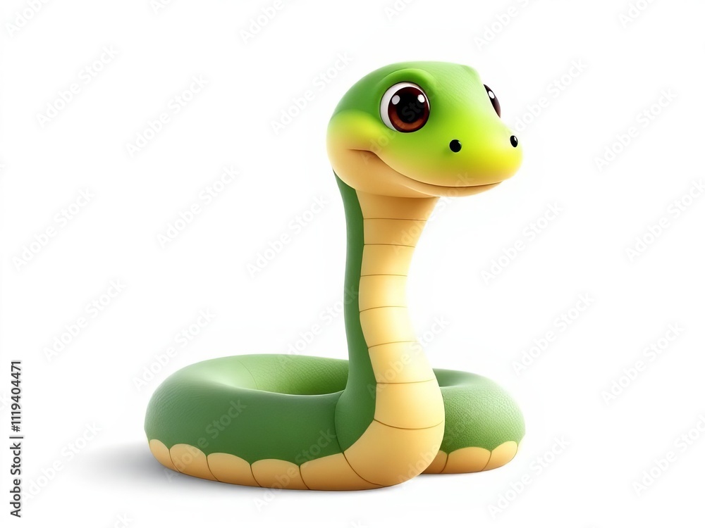 Fototapeta premium A cute snake with a big smile on its face