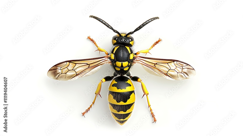 Obraz premium Digital_depiction_of_a_common_wasp_Vespula_vulgari