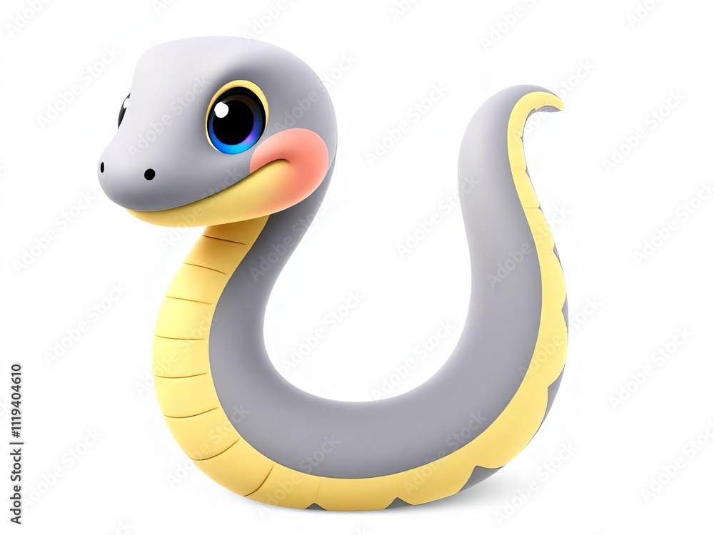 Fototapeta premium A cute snake with a big smile on its face