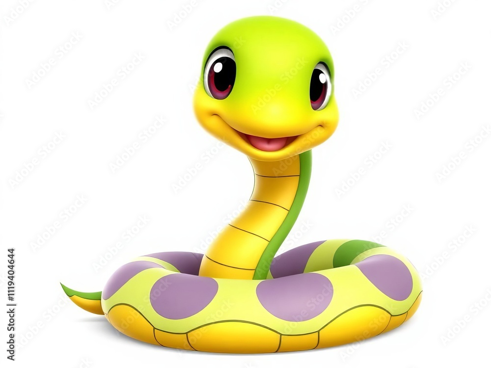 Fototapeta premium A cute snake with a big smile on its face