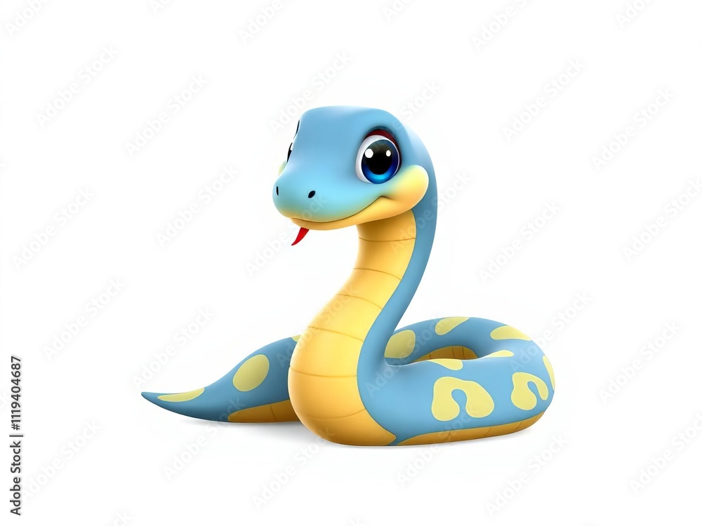 Fototapeta premium A cute snake with a big smile on its face