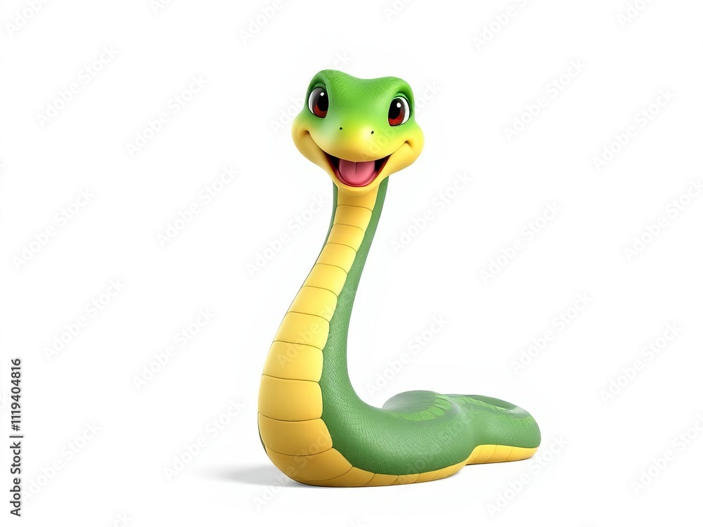 Fototapeta premium A cute snake with a big smile on its face