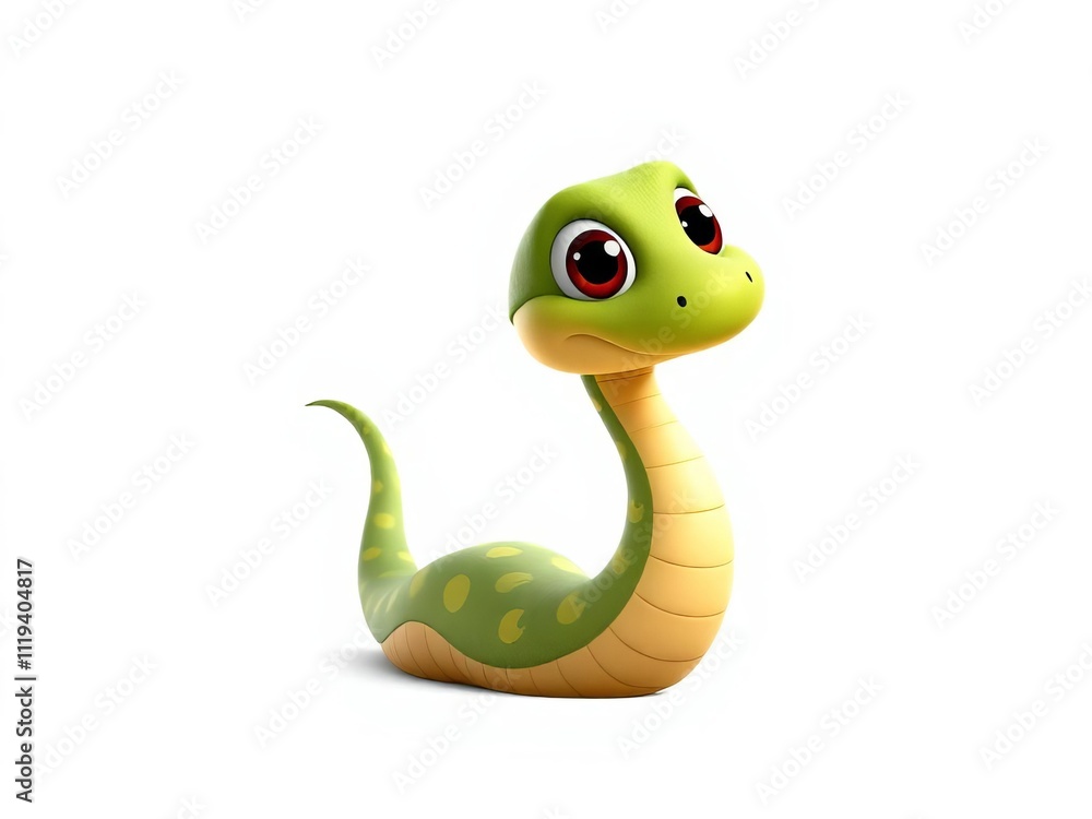 Fototapeta premium A cute snake with a big smile on its face