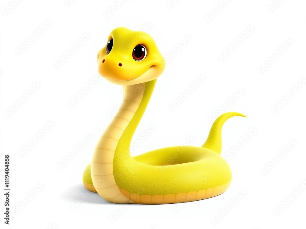 Fototapeta premium A cute snake with a big smile on its face