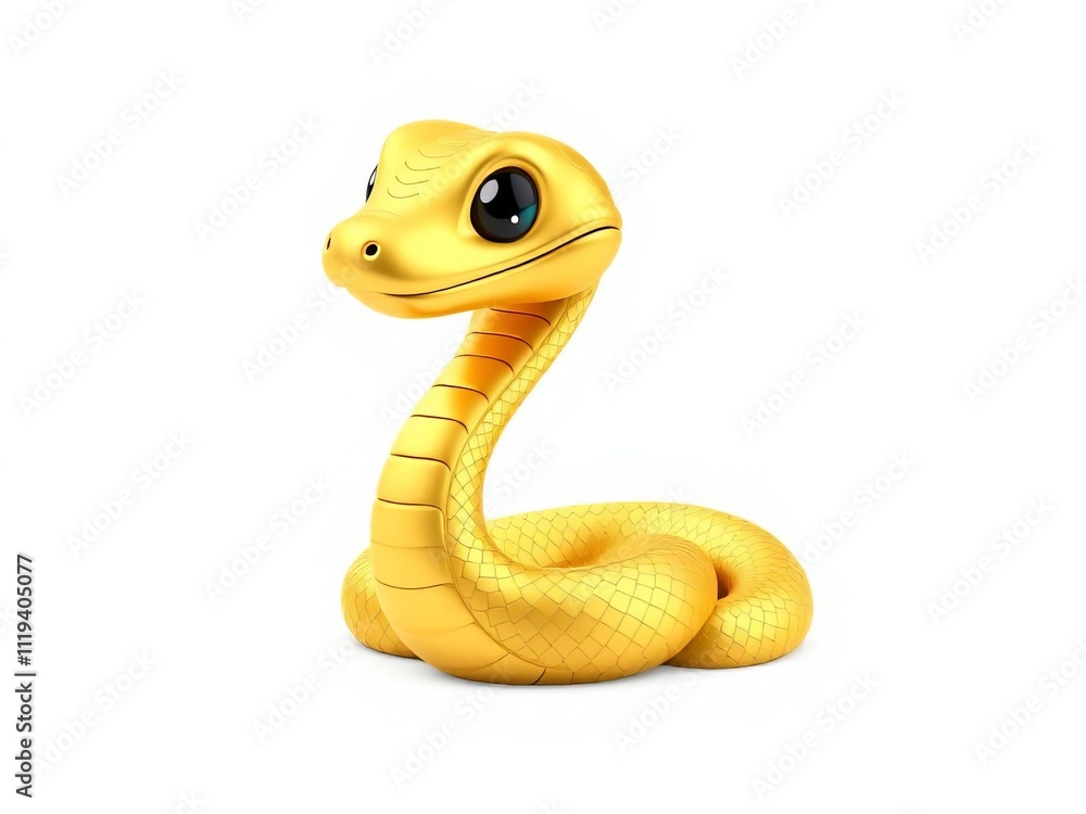 Fototapeta premium A cute snake wearing a Santa hat