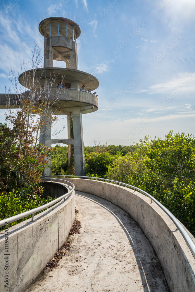 Shark Valley observation tower, Everglades National Park, Florida, United States Shark Valley observation tower, Everglades National Park, Florida, United States