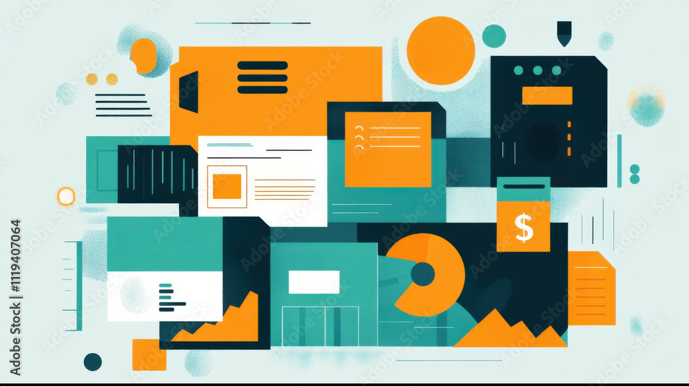 Abstract Business Data Visualization Illustration Abstract Business Data Visualization Illustration