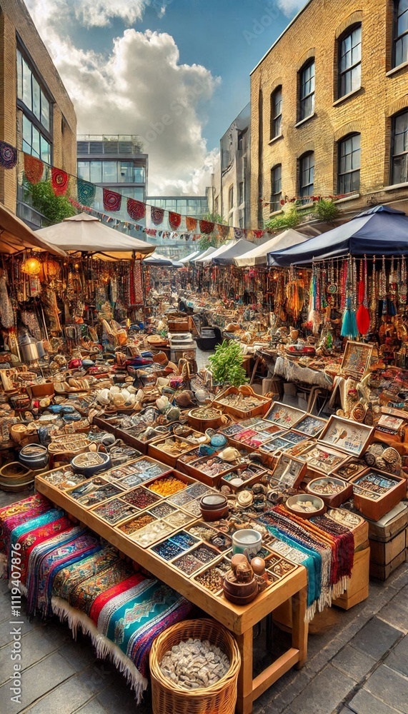 Fototapeta premium Colorful Market Stalls