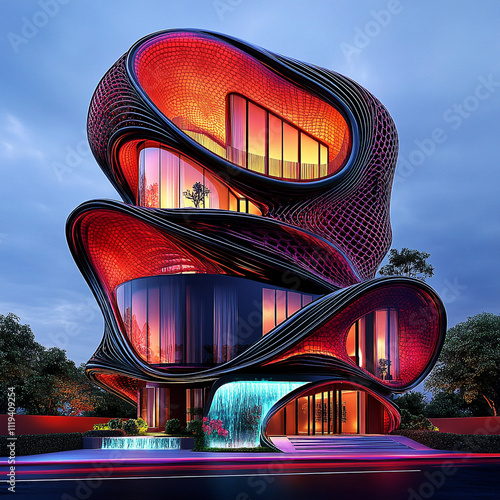 New modern home architecture with nature 