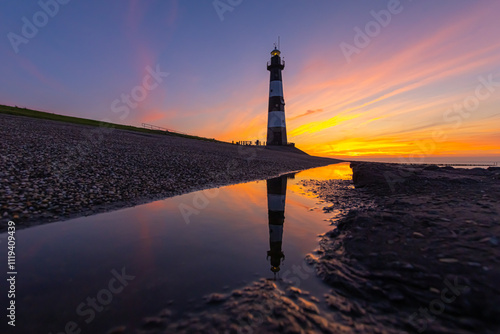 Lighthouse at sunset