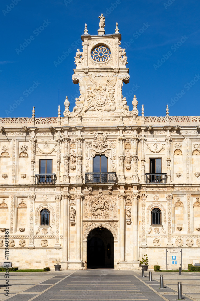 Exterior facade of the convent of san Mark in the city of Leon, Spain Exterior facade of the convent of san Mark in the city of Leon, Spain
