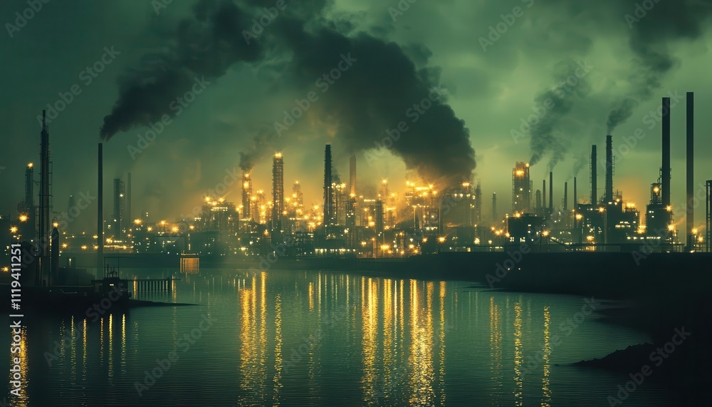 A serene industrial scene where capital investment is represented by glowing factories and cash, cinematic depth A serene industrial scene where capital investment is represented by glowing factories and cash, cinematic depth