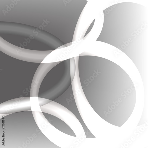 Abstract gradient circle vector, black and white background.