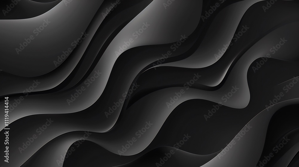 Abstract Dark Gray Wavy Background, Elegant Curves and Shades Design Abstract Dark Gray Wavy Background, Elegant Curves and Shades Design
