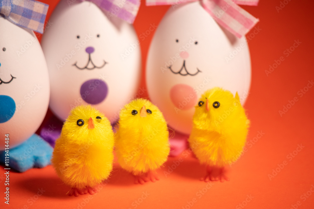 Easter eggs. funny hares. toy rabbit. toy egg. statuette easter bunny. Easter eggs. funny hares. toy rabbit. toy egg. statuette easter bunny.