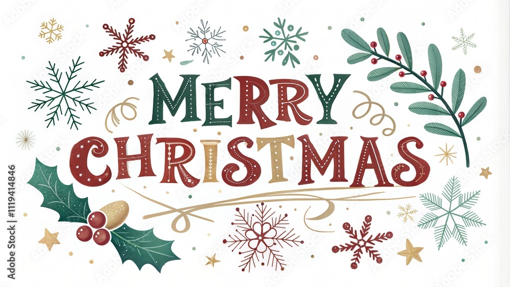 Fototapeta premium Merry Christmas sign