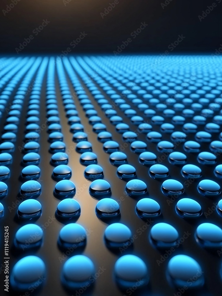 Fototapeta premium Graphene-based crystal innovations with a glowing blue hue, integrated into advanced computational technology