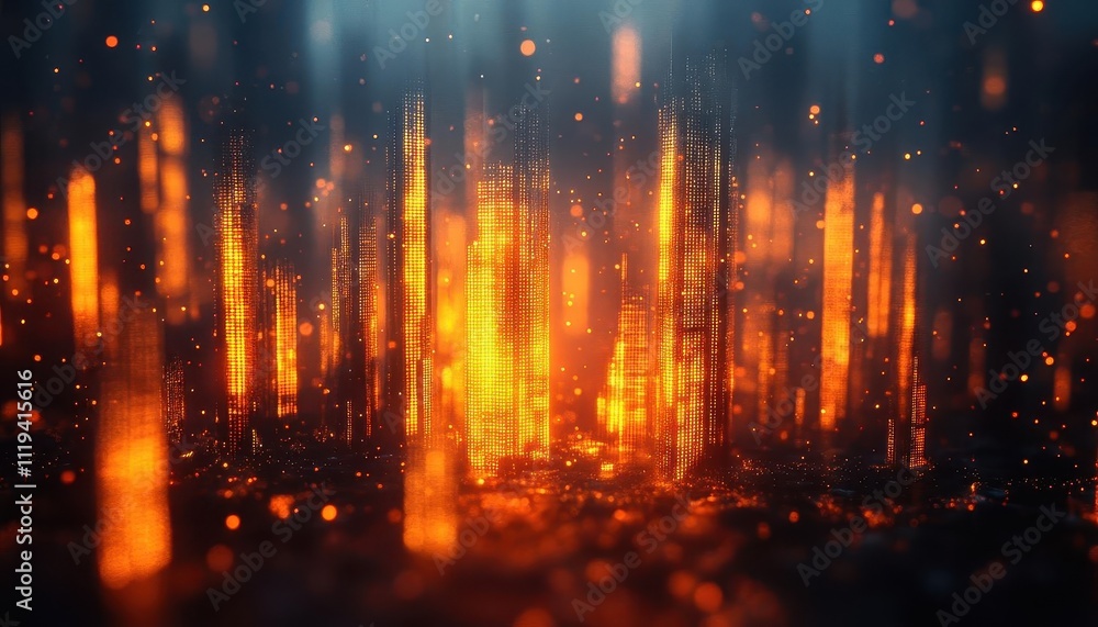A symbolic glowing bar graph made of wealth and assets, dramatic cinematic focus and composition A symbolic glowing bar graph made of wealth and assets, dramatic cinematic focus and composition