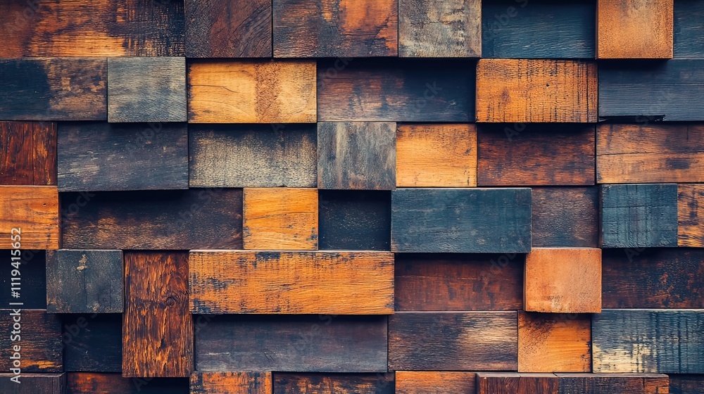 Wooden Wall Pattern with Different Shades of Brown Wooden Wall Pattern with Different Shades of Brown