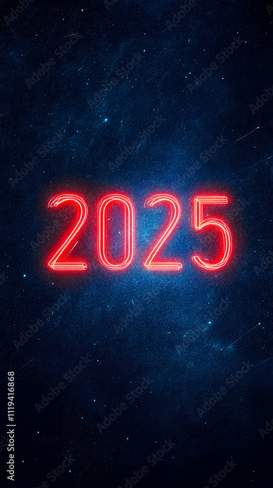 A futuristic design featuring the year A futuristic design featuring the year