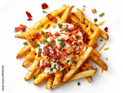 Loaded French Fries with Bacon, Cheese, and Sour Cream