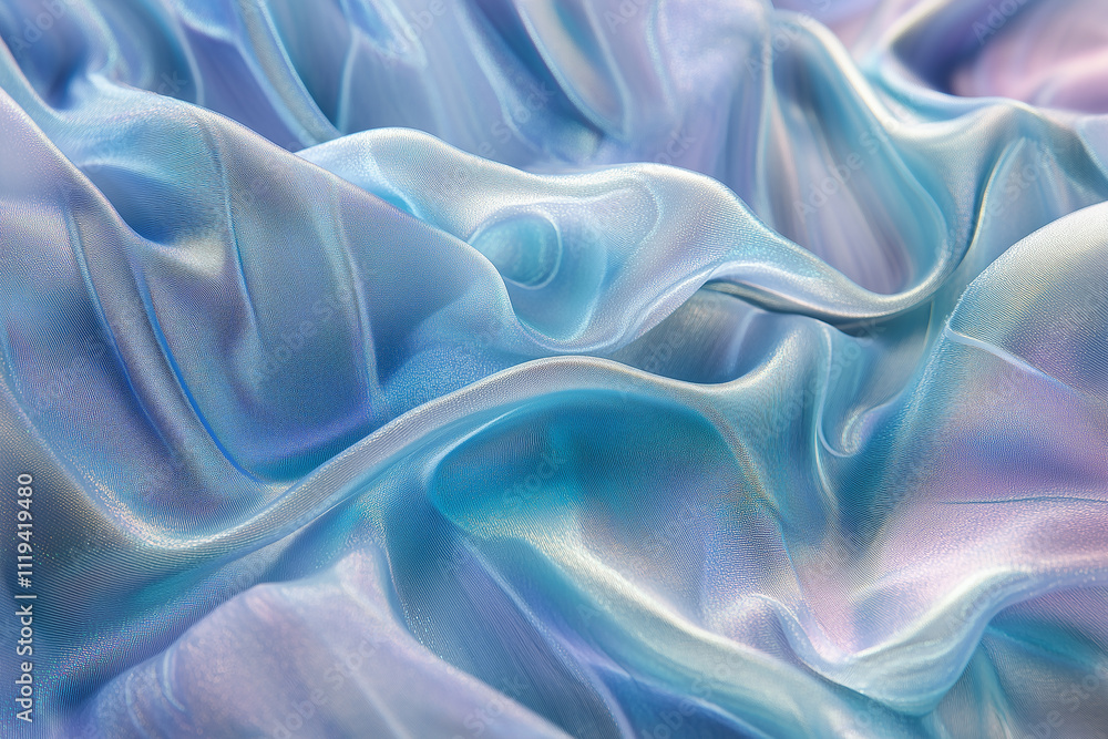 Fototapeta premium Iridescent Gradient Texture with Metallic Waves 