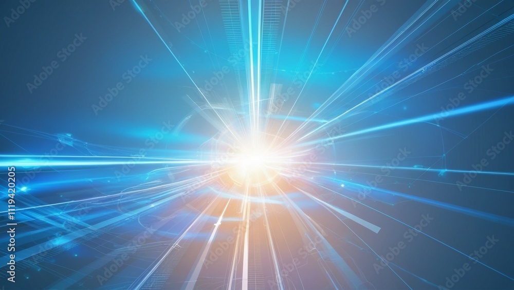 A mesmerizing vector abstract representation of a futuristic scientific concept, set against a radiant blue light backdrop that evokes a sense of energy and technology. The digital image is comprised A mesmerizing vector abstract representation of a futuristic scientific concept, set against a radiant blue light backdrop that evokes a sense of energy and technology. The digital image is comprised
