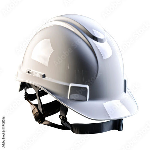 White safety helmet isolated on transparent background photo