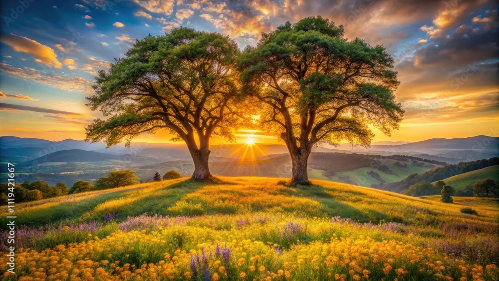 Fototapeta premium Best Friend Landscape Photography: Stunning Nature Scenes of Friendship, Loyalty, and Companionship