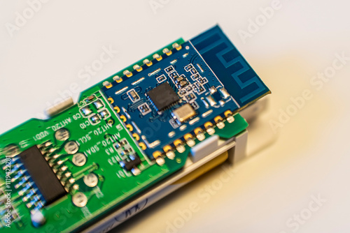 Obraz na płótnie Wireless PCB module detail for electronics project