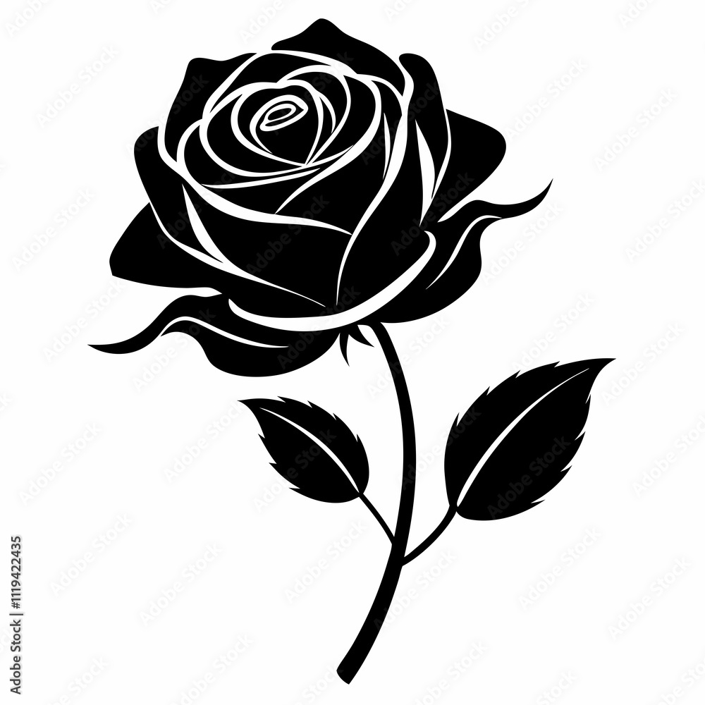 Rose Silhouette Vector Art Design Rose Silhouette Vector Art Design
