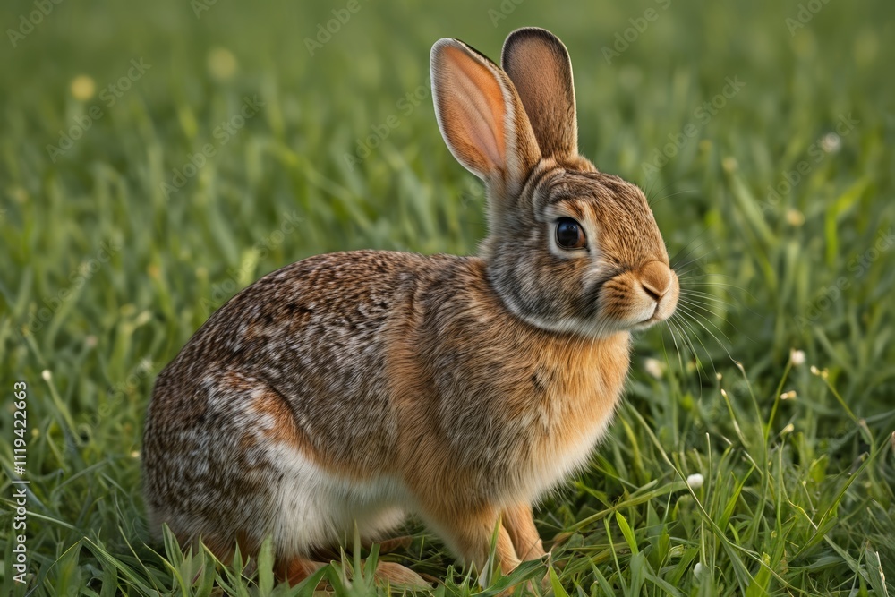 there is a rabbit that is sitting in the grass there is a rabbit that is sitting in the grass