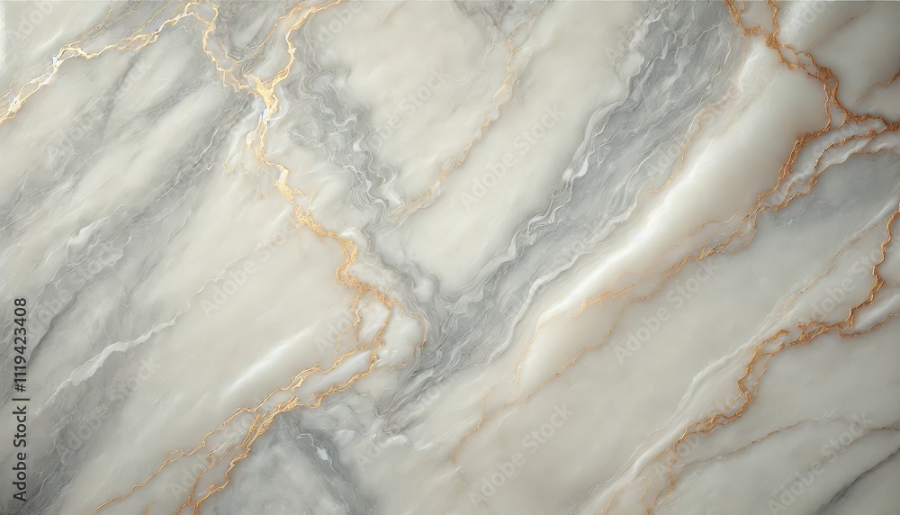 Naklejka premium Neutral Marble Texture with Golden Veins and Subtle Elegance - made with Generative AI
