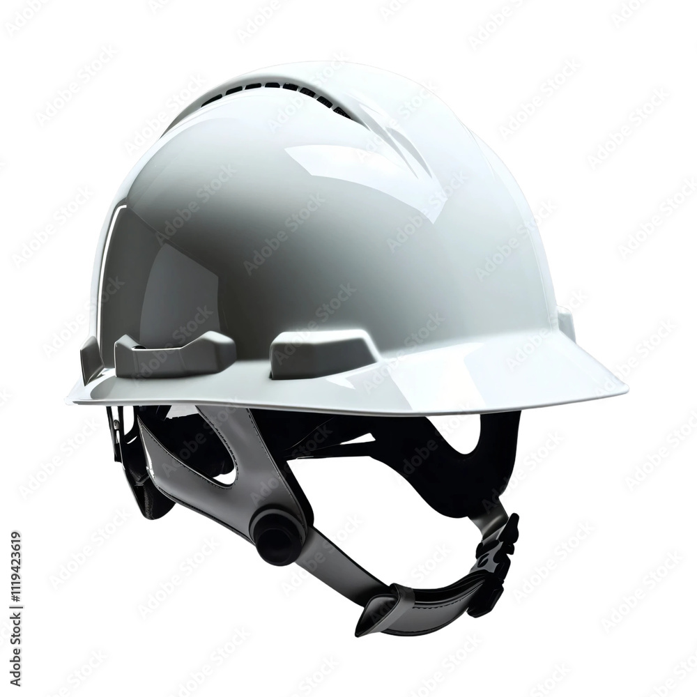 Fototapeta premium White safety helmet isolated on transparent background