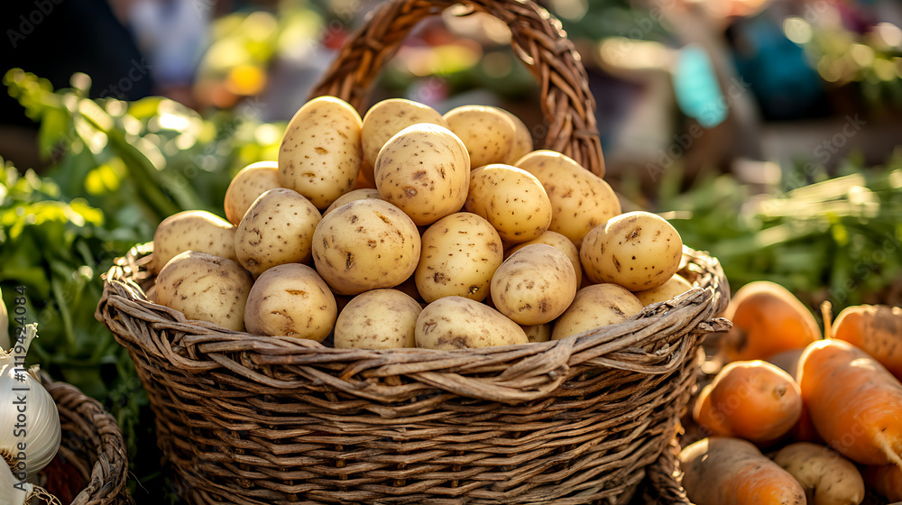An overhead view of freshly washed large potatoes, highlighting their smooth skin and inviting appearance, perfect for any recipe that celebrates the humble potato. An overhead view of freshly washed large potatoes, highlighting their smooth skin and inviting appearance, perfect for any recipe that celebrates the humble potato.