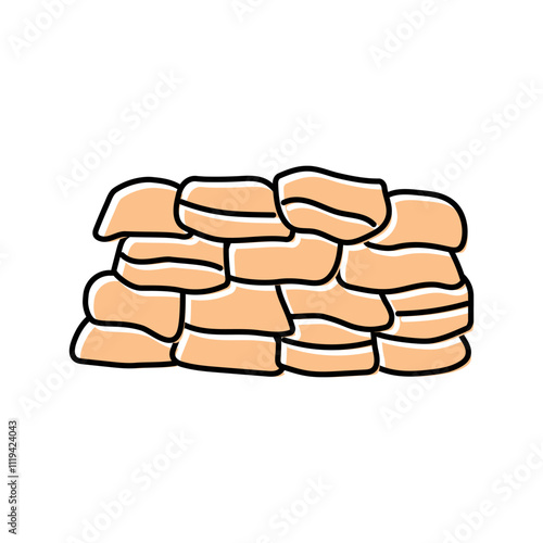 sandbags disaster color icon vector. sandbags disaster sign. isolated symbol illustration